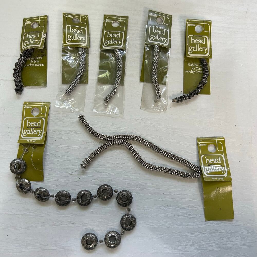 Bead Gallery Mixed Metal Bead Lot Copper Silver Rondelle NOS